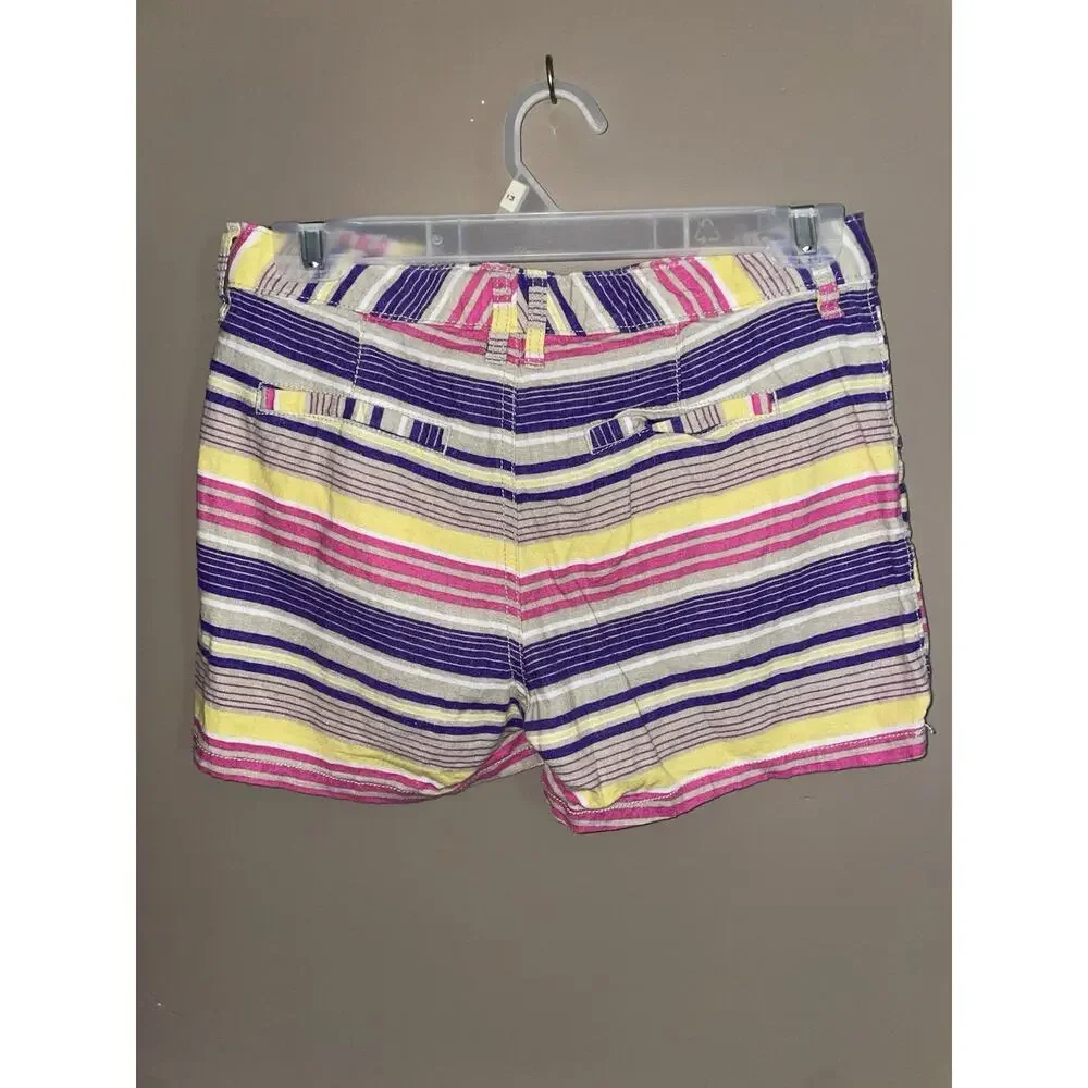 Girls Old Navy Striped Rainbow Chino Shorts With Pockets Sz 16 Adjustable Bands